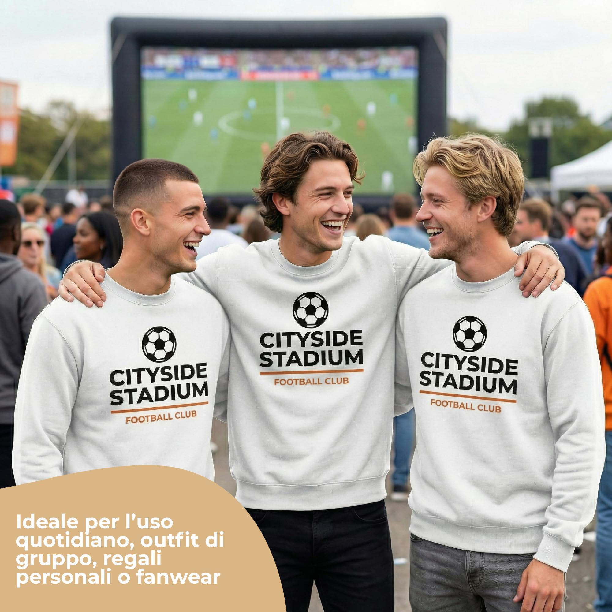 Cimpress Personalised Men's Sweatshirt Size S - 5XL, Customisable with Photo, Logo or Text, Crew Neck with Front Print, Ideal for Teams, Gifts, Events or Corporate Uniforms - 3