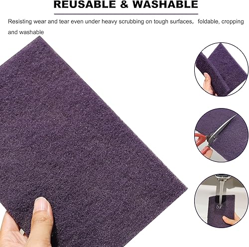 Miniatura 9 de Paquete de 10 almohadillas rojas de uso general de 6 x 9 pulgadas, para raspado, raspado, lijado, preparación de imprimación de pintura, preparación