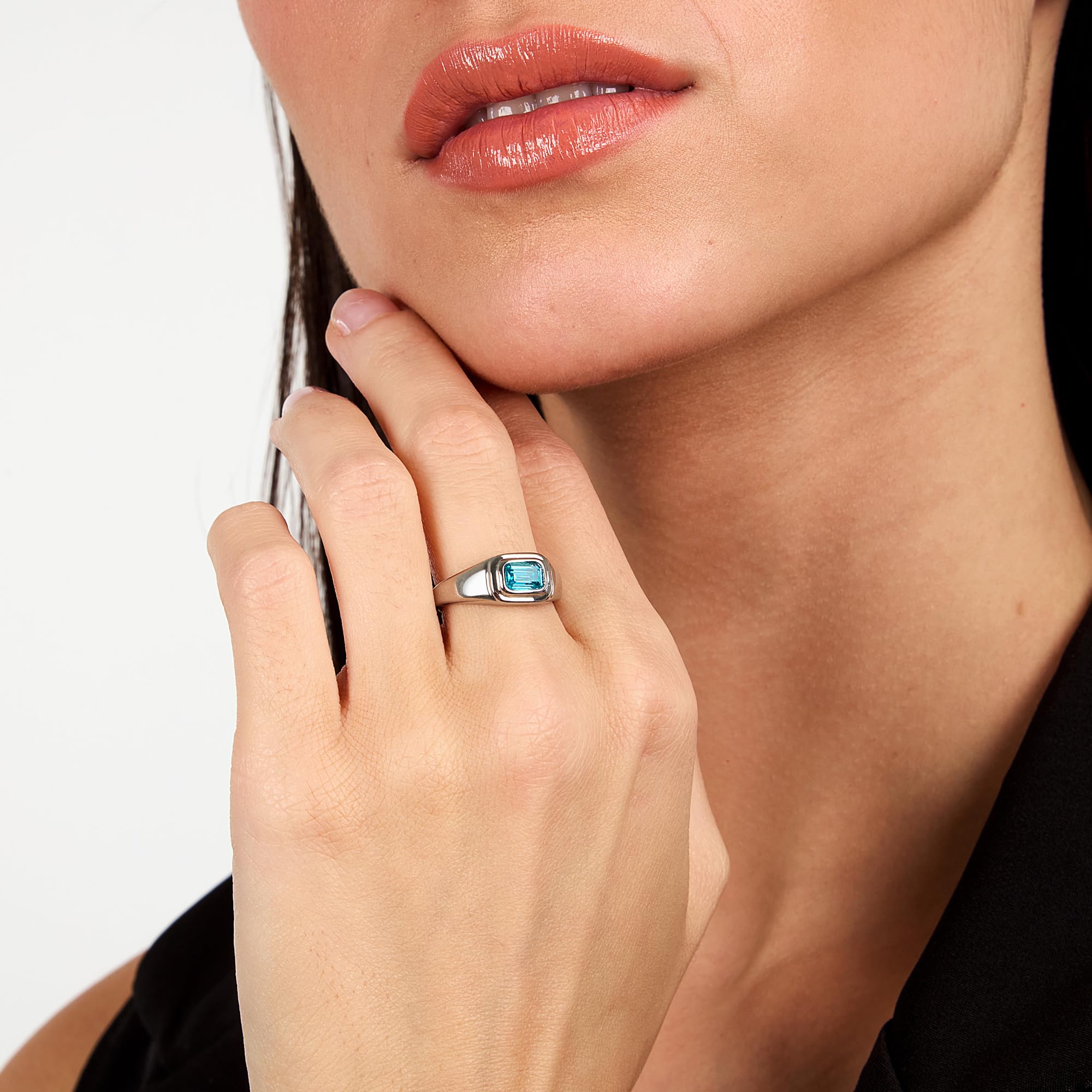 Trussardi Anello Donna in Acciaio, Zirconi, Collezione T-DESIGN, Regalo Anniversario