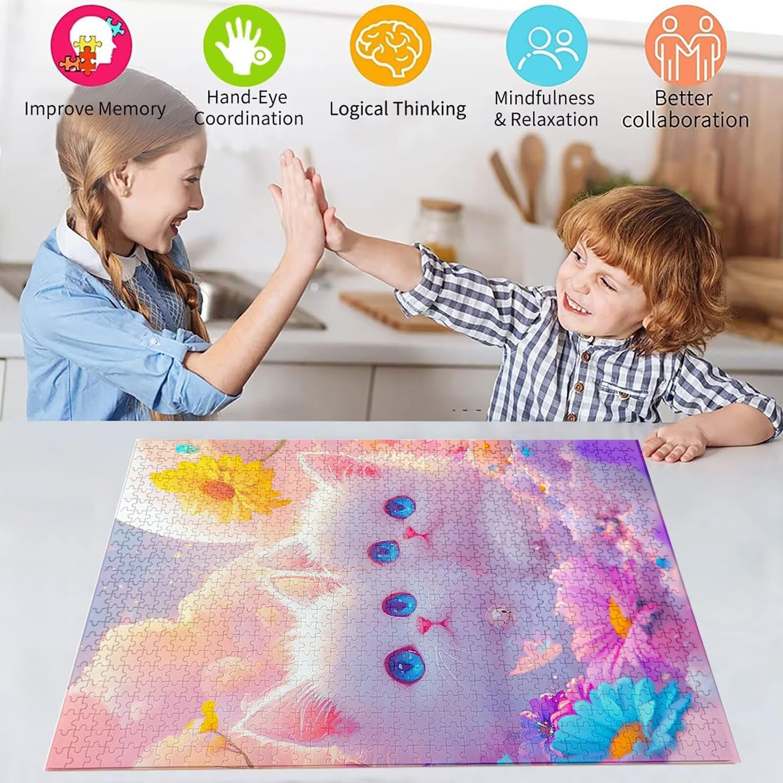 Puzzle 2000 elementów, puzzle dla dorosłych, DIY, duże maty puzzle, drewniane puzzle dla dorosłych i dzieci od 12 lat, drewniana chmura gra zręcznościowa dla całej rodziny, prezenty D-804