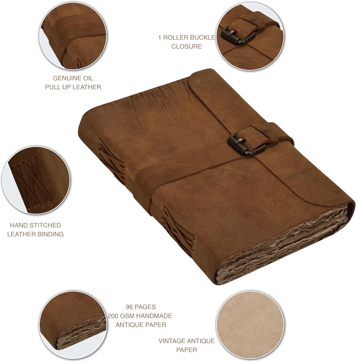 RARE & RUSTIC Vintage Brown Leather Journal Handcrafted Distressed Charm, Soft Cover Notebook, 9" x 6"