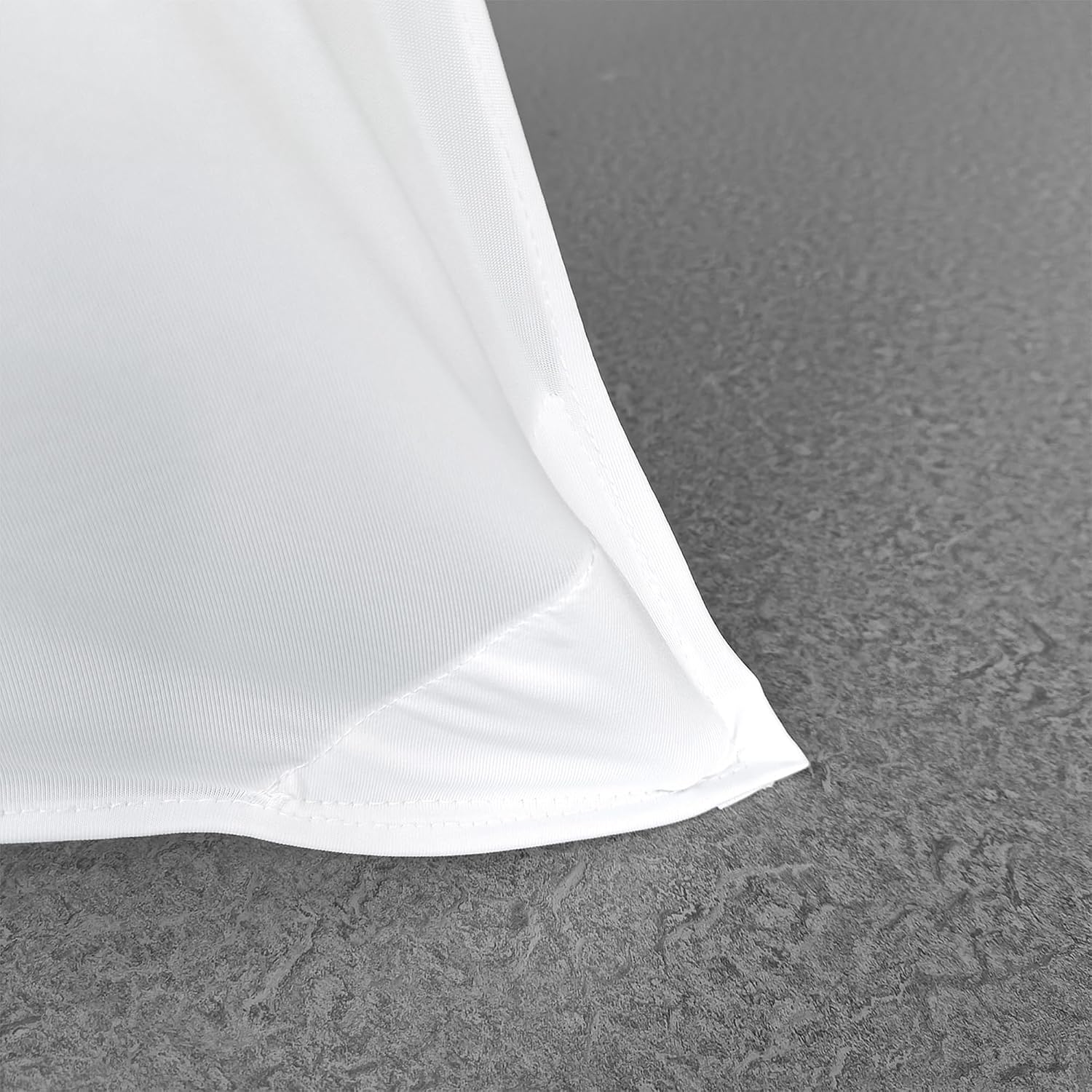Trimming Shop White Triple Sided Stretch Tripod Speaker DJ Stand Cover for Birthdays, Weddings, Reception, Banquets, Parties, Special Events, Washable, 1pc