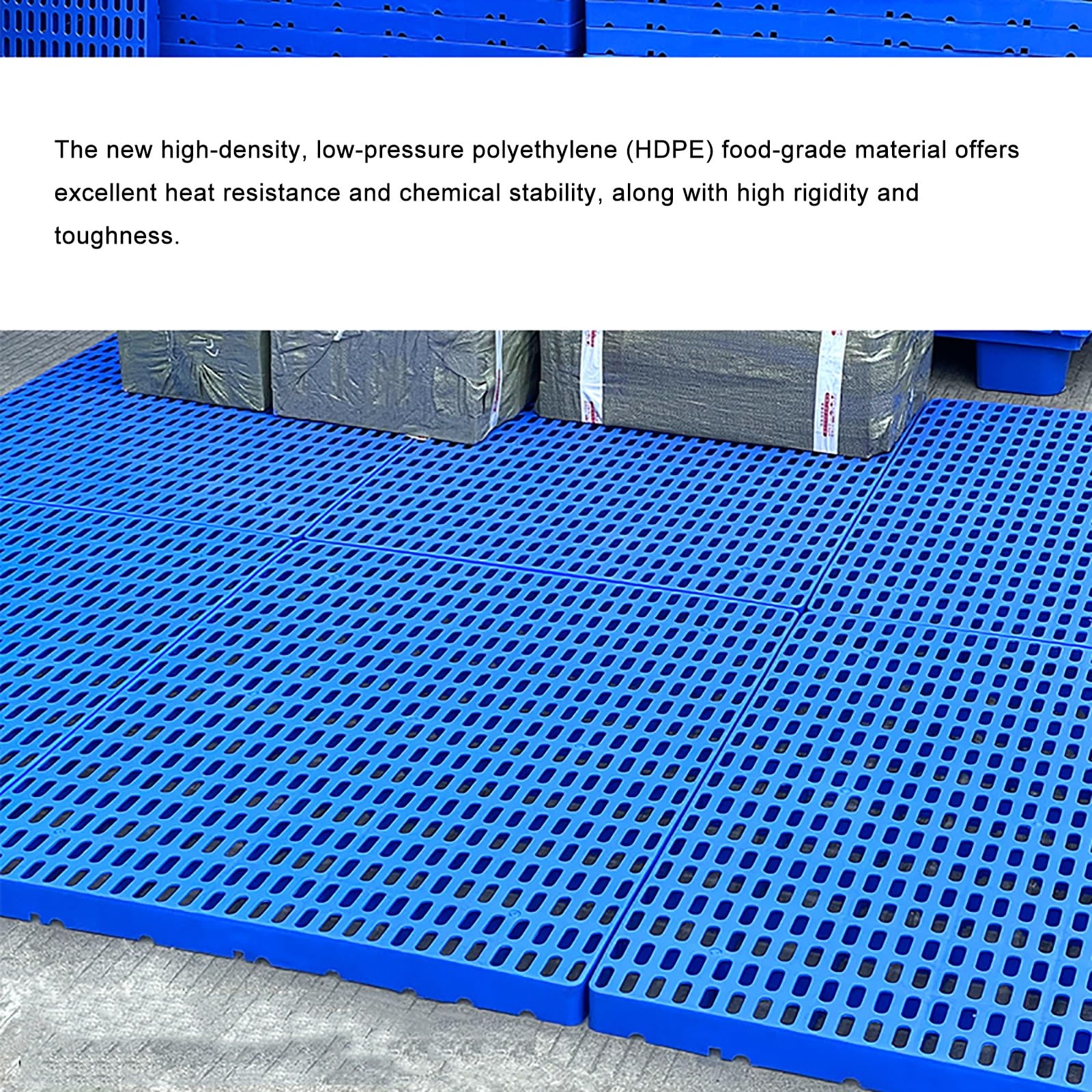 Pallet in Plastica Impilabili - Design con Fori di Ventilazione per Drenaggio - Pannello Antiumidità per Merci - Stoccaggio in Ristoranti, Cucine, Garage