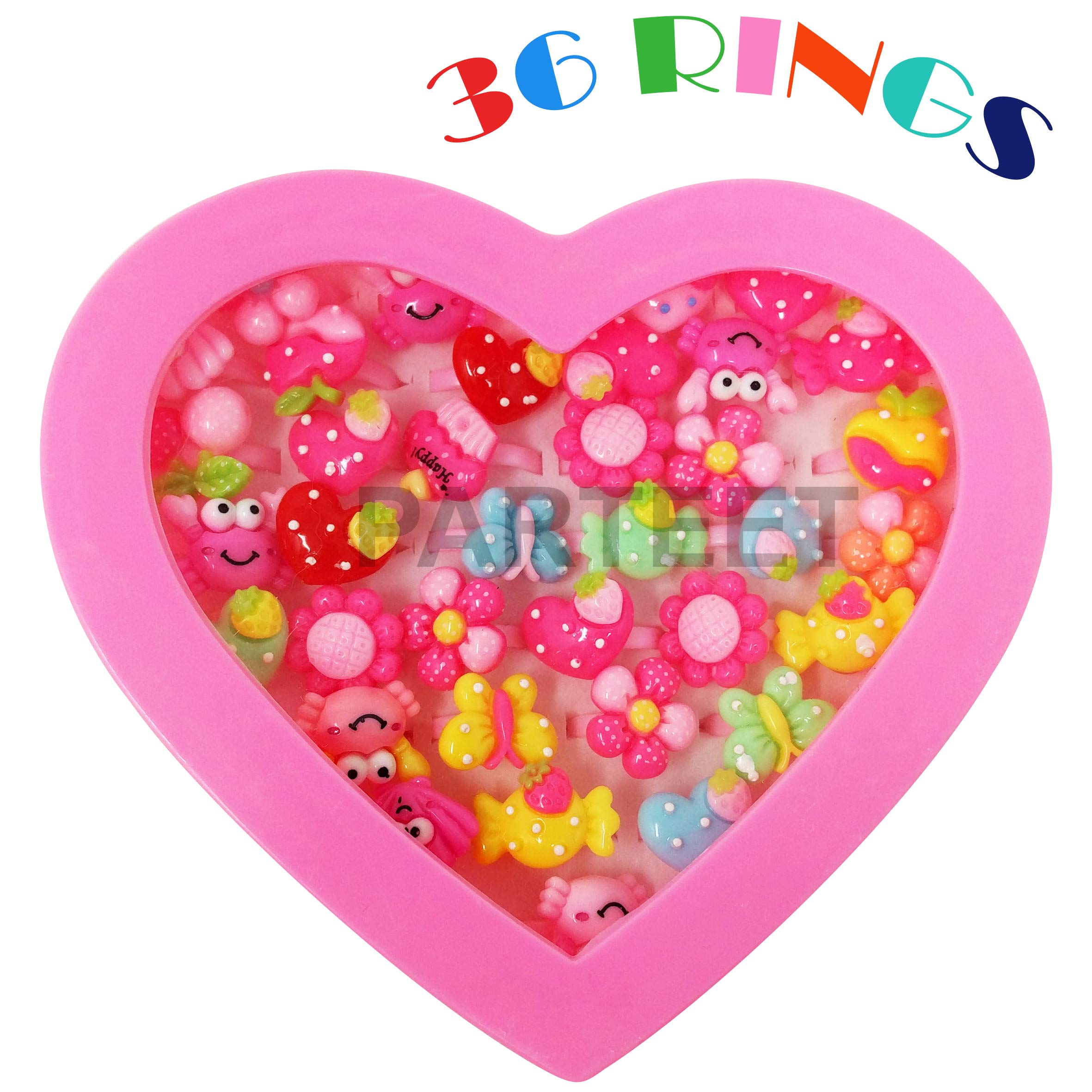 PARTEET Heart Shape Box With 36 Rings Birthday Return Gifts For Unisex-Child - One Size - Image 5 thumbnail