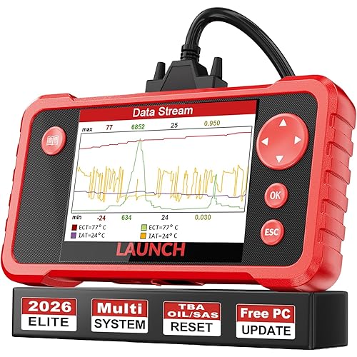 LAUNCH CRP123 V2.0 OBD2 Scanner-2026 New Model Engine/ABS/SRS/Transmission Diagnostic Scan Tool SRS Airbag Code Reader,3 Reset Oil Service/Throttle Relearn/SAS Reset,Lifetime Free Update