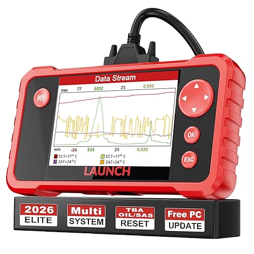 LAUNCH CRP123 V2.0 OBD2 Scanner-2026 New Model Engine/ABS/SRS/Transmission Diagnostic Scan Tool SRS Airbag Code Reader,3 Reset Oil Service/Throttle Relearn/SAS Reset,Lifetime Free Update