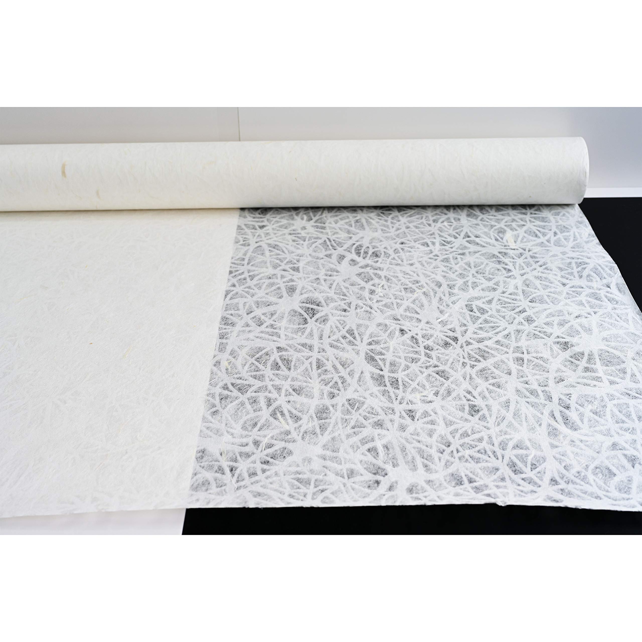 Papier peint fibre de mûrier SinBi Hanji rouleau 120 cm 20 m 35g/m² motif filet déco naturelle