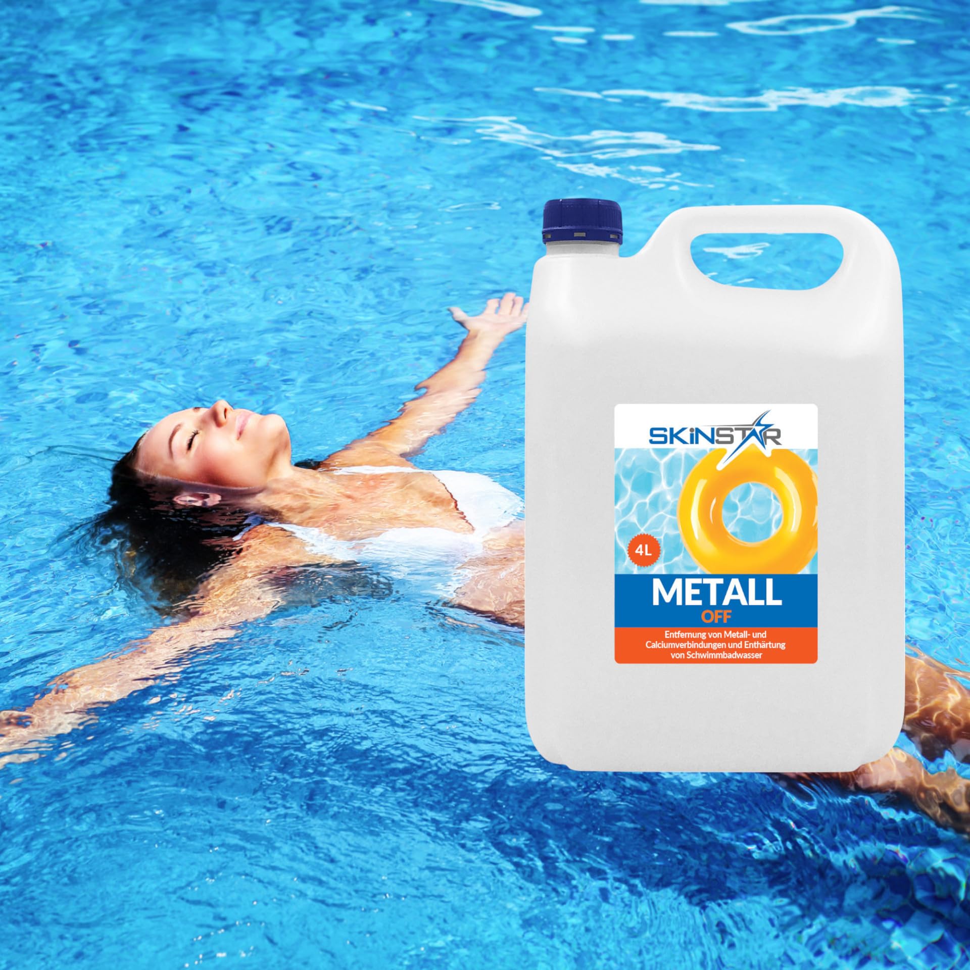 SkinStar El metal Ex para piscina elimina el metal y la cal reduce la dureza total y proporciona agua cristalina (8 litros)