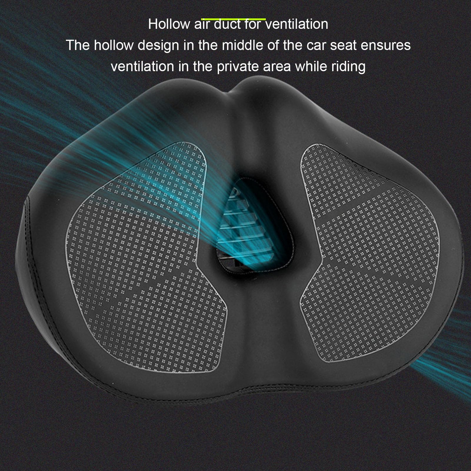 Fabater Siège de Vélo surdimensionné sans Nez, Selle de Vélo en Mousse à Mémoire de Forme Confortable et Imperméable, Coussin de Siège Extra Large pour Hommes et Femmes
