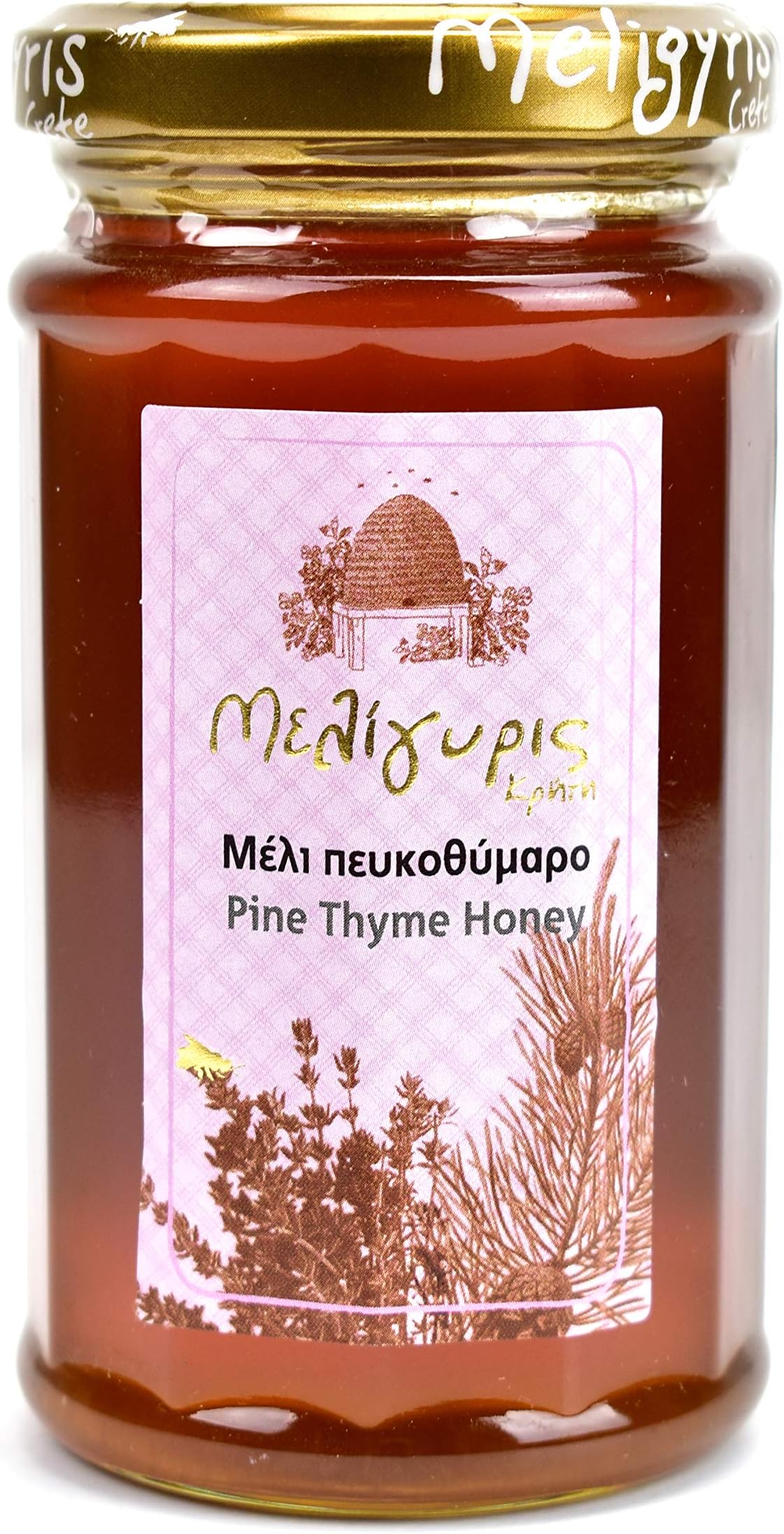 Greek Honey from Pine and Cretan Thyme by Meligyris | Pure Unblended Cretan Honey | 300gram
