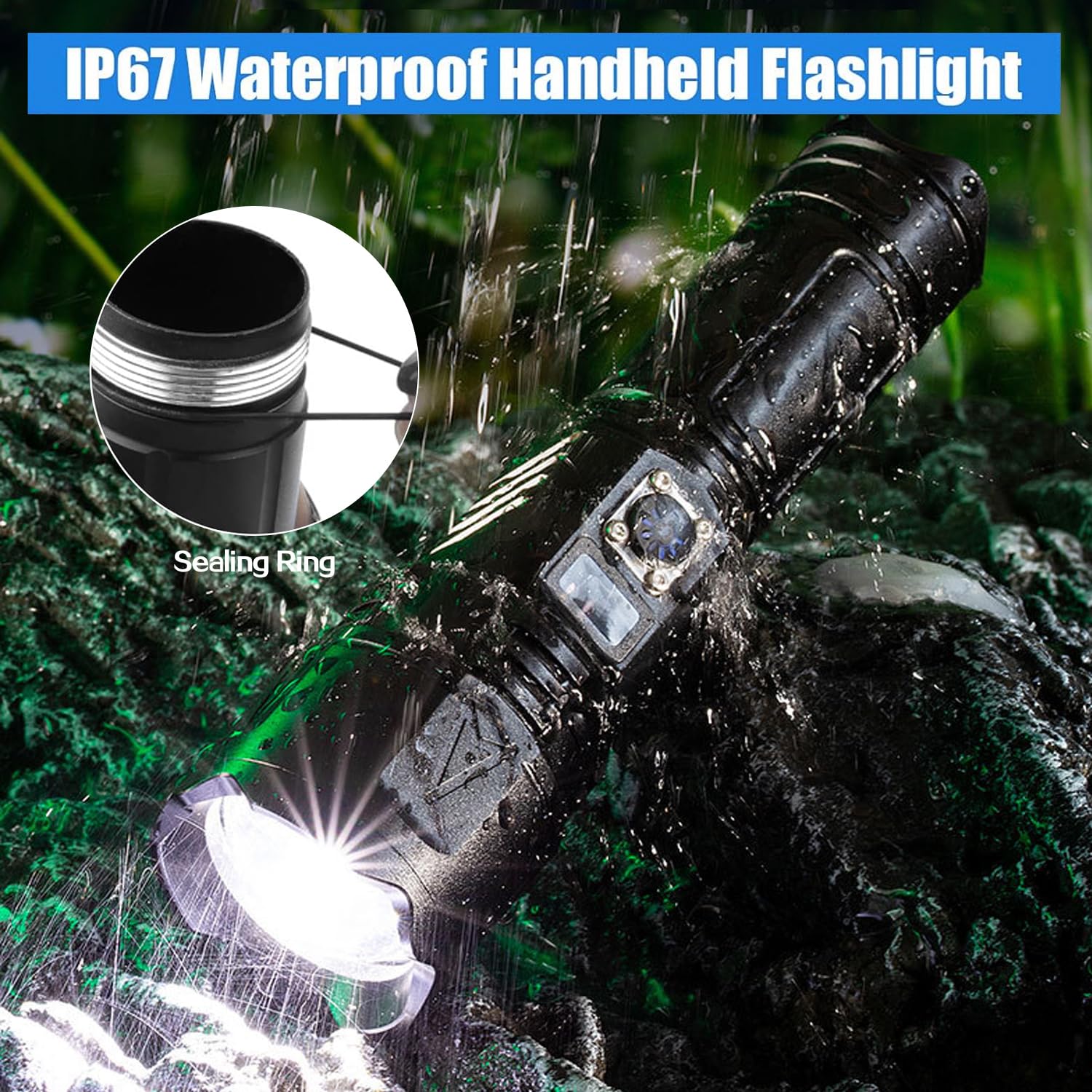 POCKETMAN Latarki super jasne, LED o wysokim natężeniu światła z 5 trybami, przenośna, mała lampa błyskowa na kemping, wędrówki, sytuacje awaryjne (2 szt.)