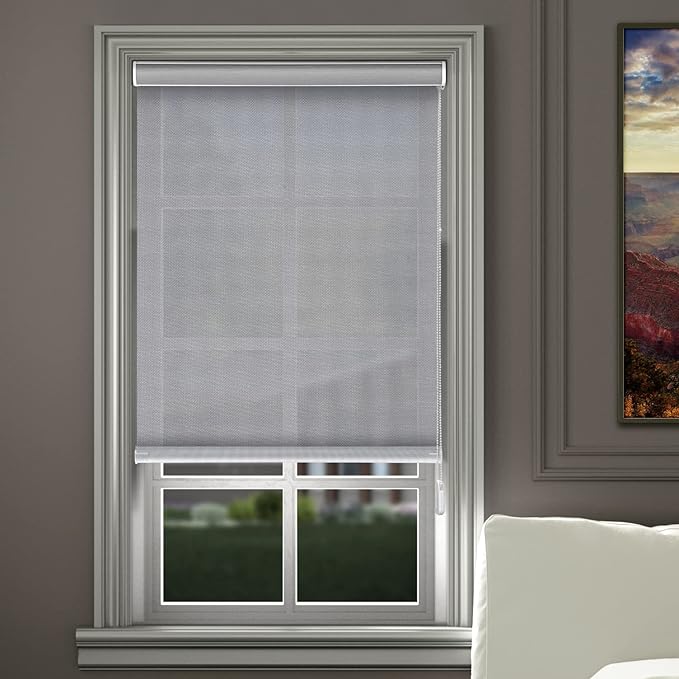 ABOCIDE Custom Corded Roller Shades, Light Filtering Roller