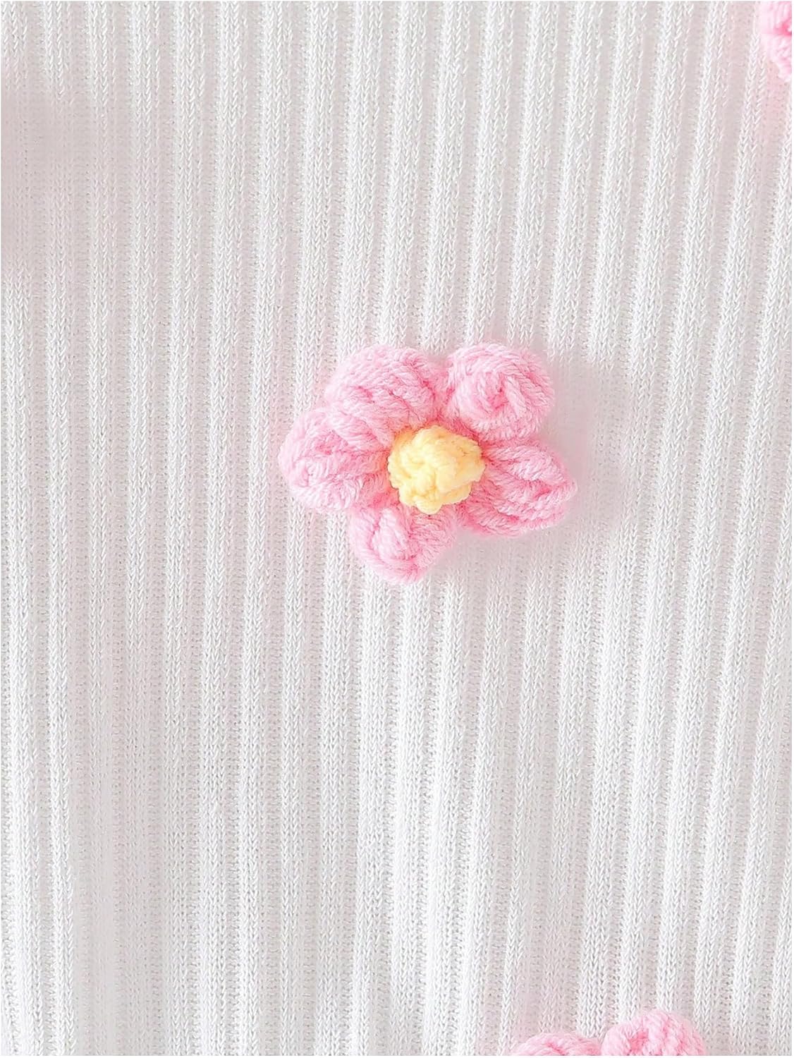 WDIRARA Toddler Girl's Cute 3D Floral 2 Piece Outfits Long Sleeve Sweater Pleated Mini Skirt Set - Image 4