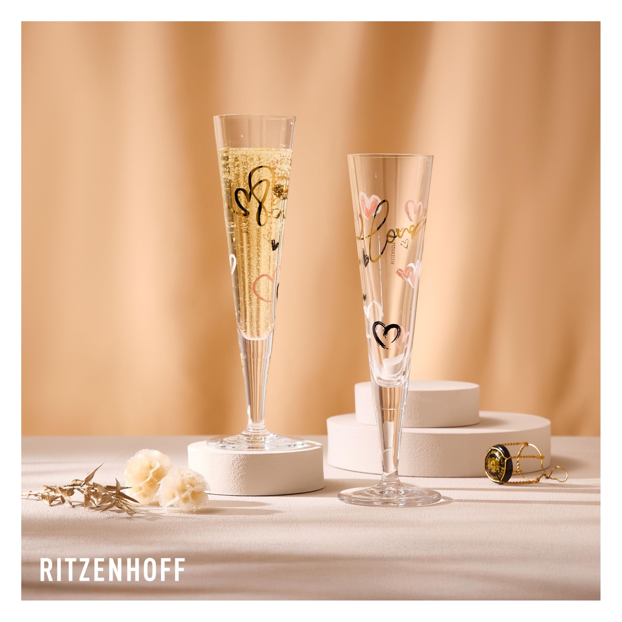 Amazon.com: RITZENHOFF 6031004 Champagne Glass 200 ml - Goldnacht