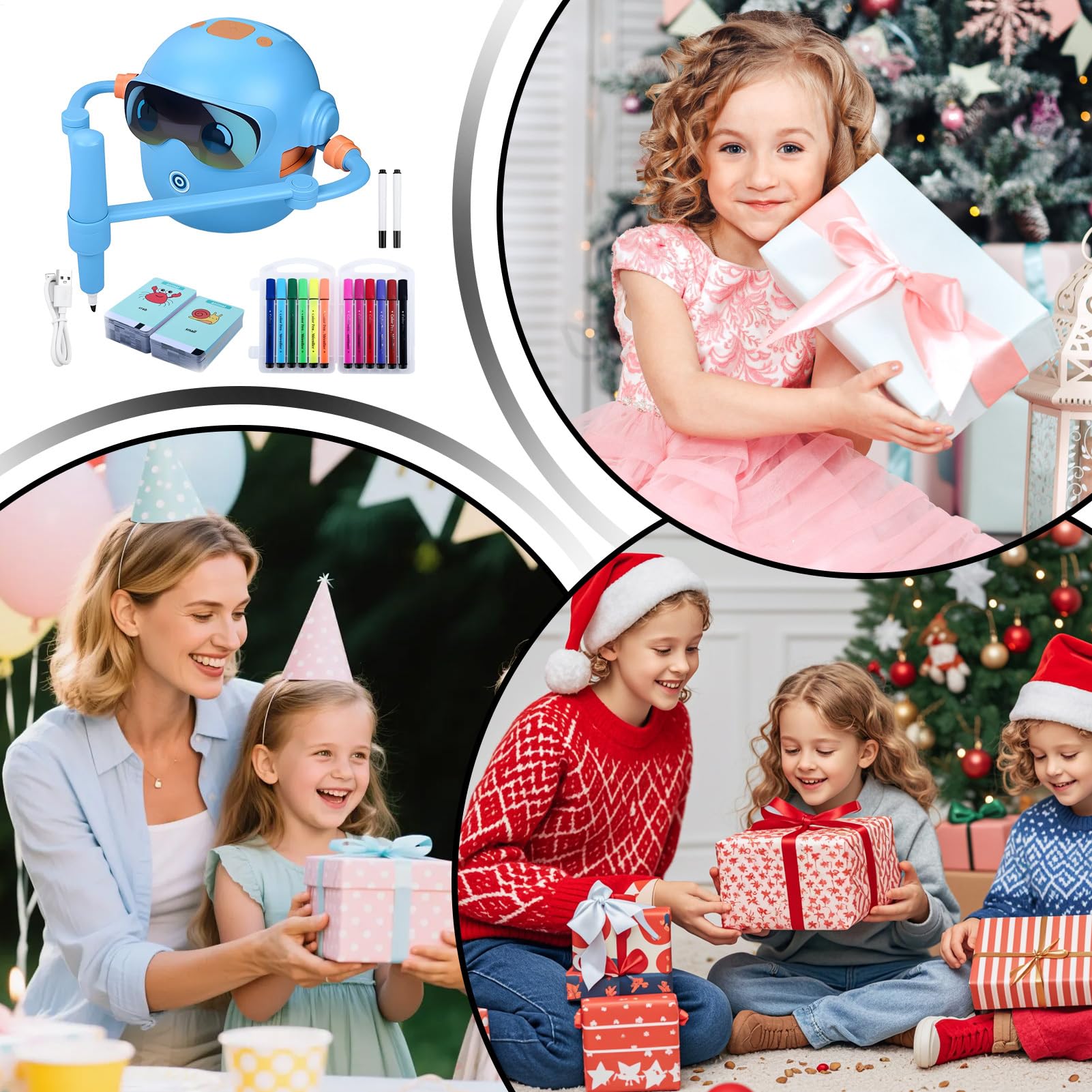 Robot da Disegno per Bambini Con Guida Vocale e 100 Carte | Giocattoli Per La Pittura E L'Apprendimento Per Bambini, Ragazzi E Ragazze, Ideale Per Viaggi, Scuola E Asilo Infantile
