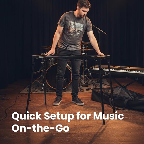 Gearlux Multi-Purpose Adjustable Keyboard/Mixer Stand for Heavy-Duty Pianos, Synthesizers, Music Workstations, Keyboards, and Mixers