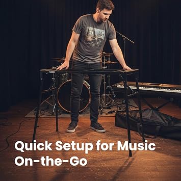 Gearlux Multi-Purpose Adjustable Keyboard/Mixer Stand for Heavy-Duty Pianos, Synthesizers, Music Workstations, Keyboards, and Mixers