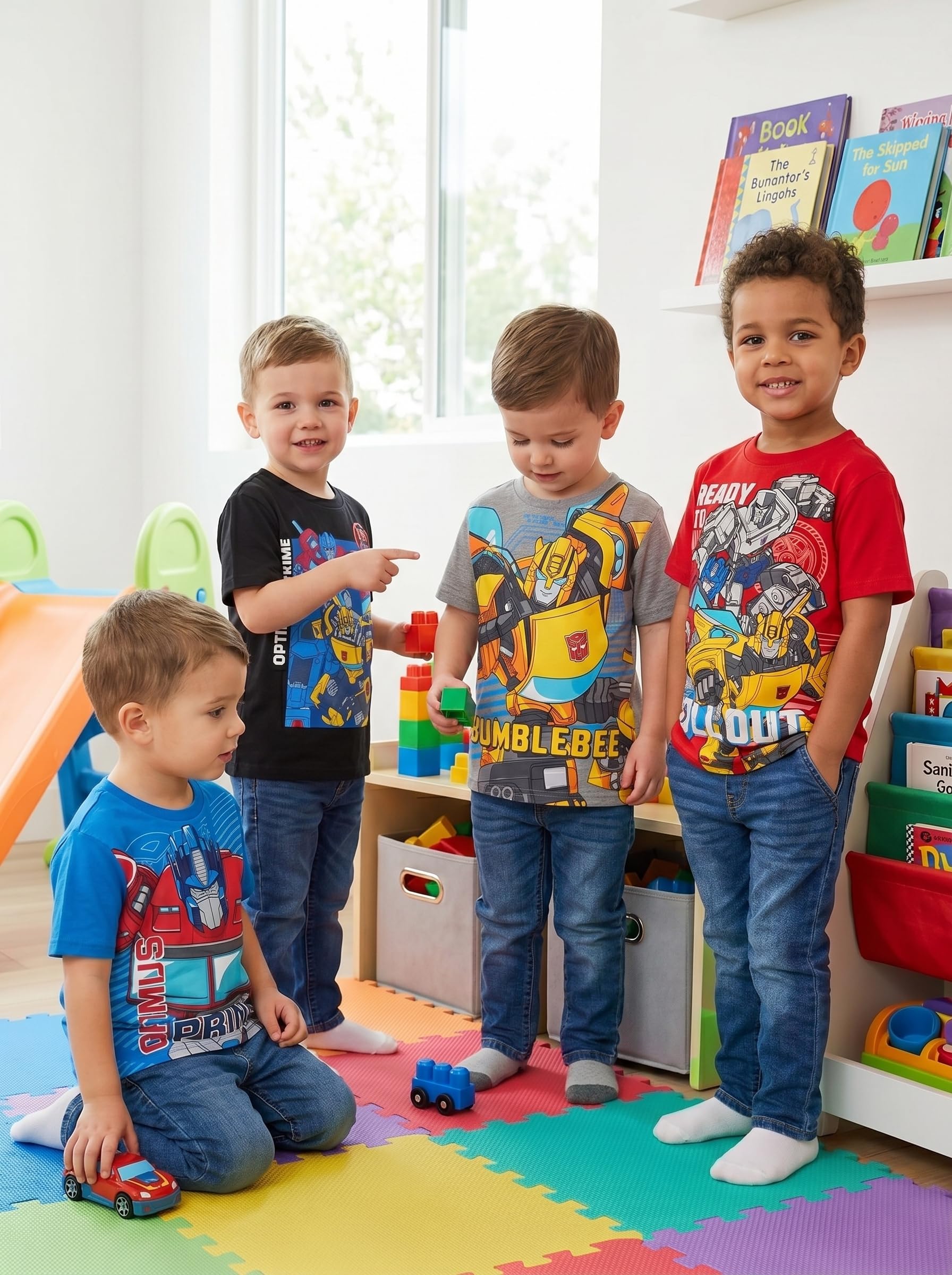 Transformers T-shirt in cotone per ragazzi Optimus Prime Bumblebee