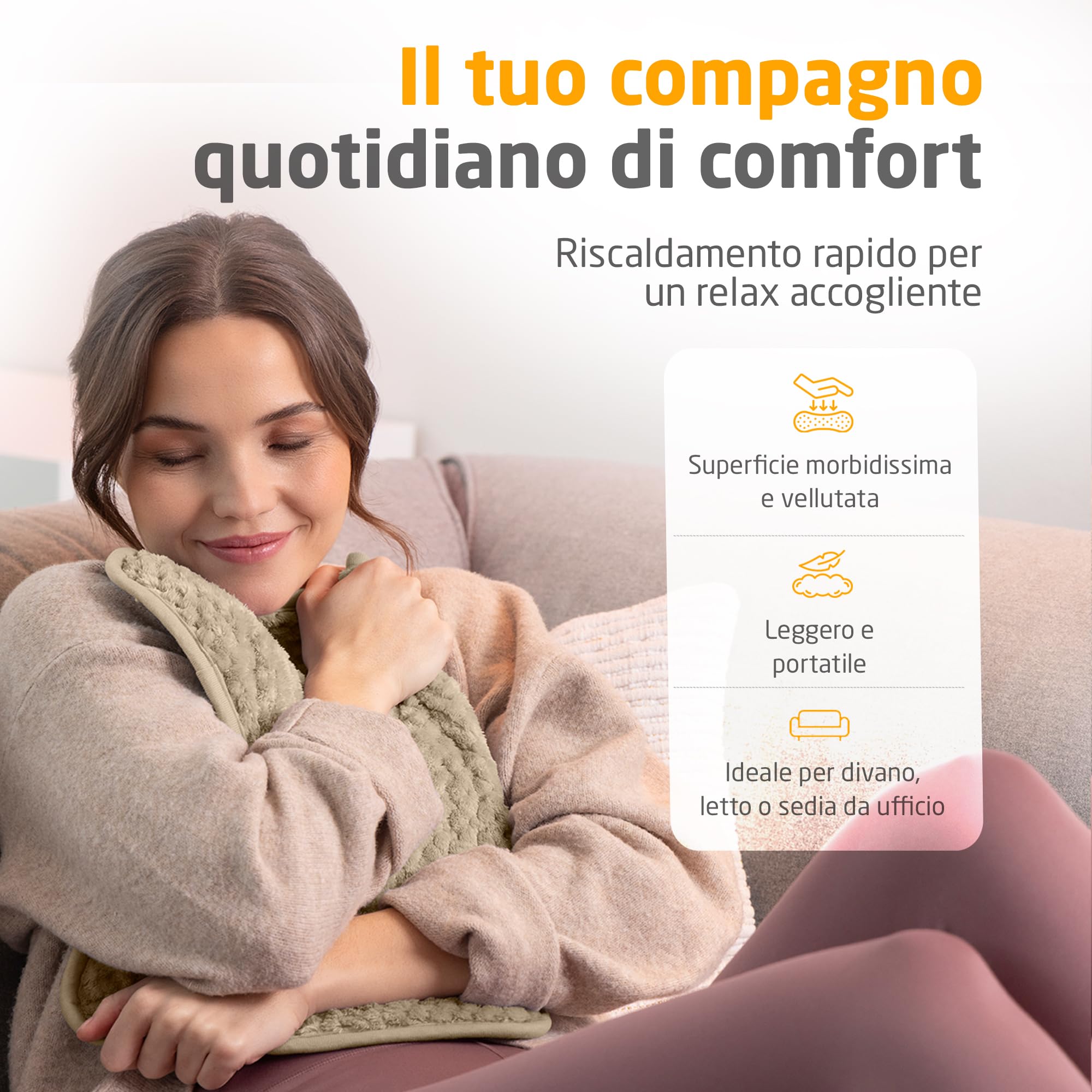 medisana HP 519 cuscino riscaldante, coperta termica elletrica per schiena, zona cervicale e collo, con 4 livelli di temperatura e protezione dal surriscaldamento, con spegnimento automatico, lavabile
