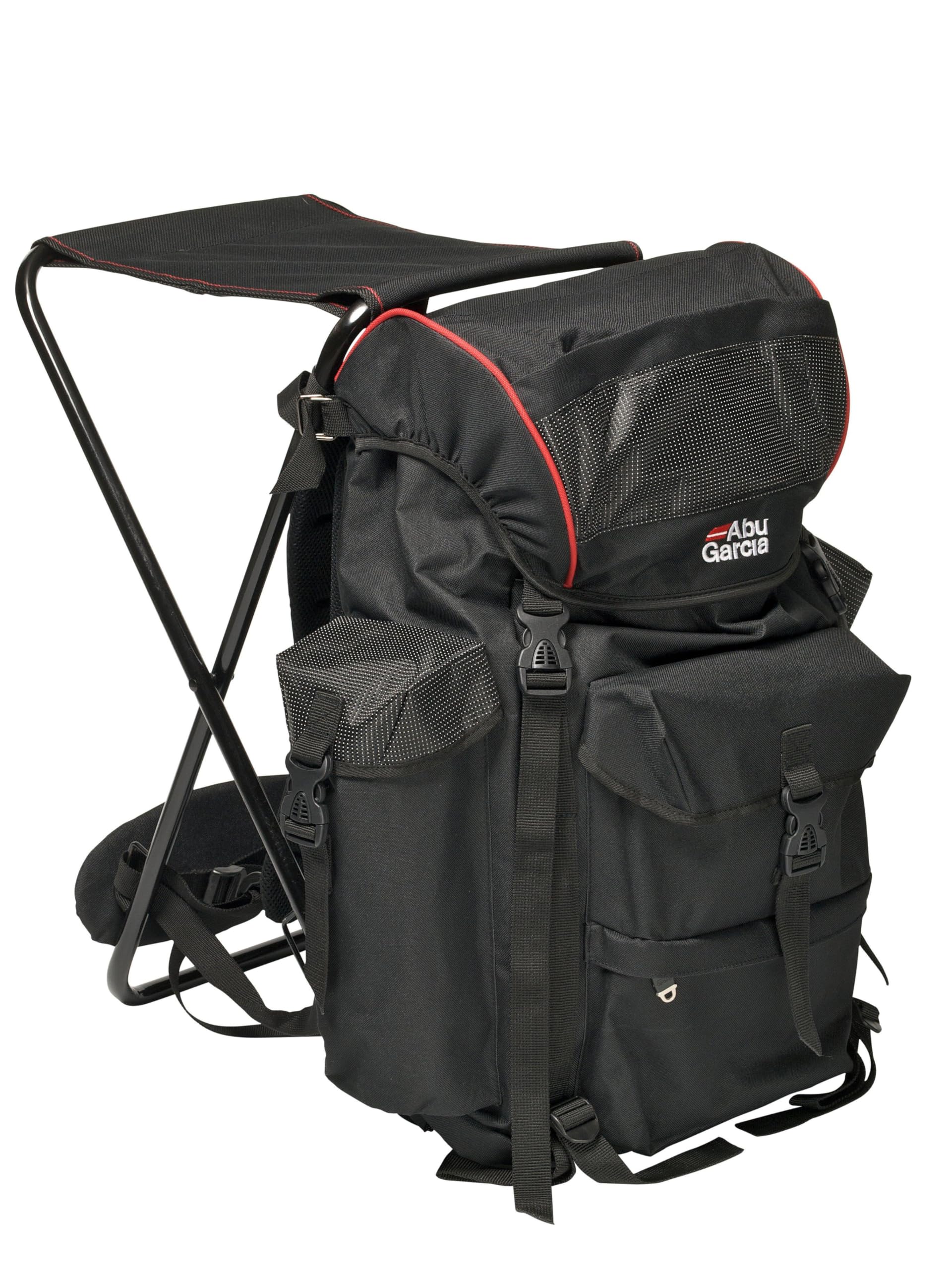 Abu Garcia Mochila Pesca Con Silla Incorporada – Resistente Al Agua, Ligera Para Pescadores Y Camping