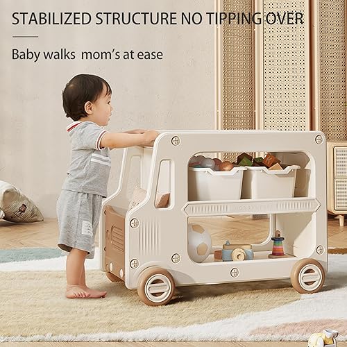 Miniatura 2 de Organizadores de juguetes y almacenamiento para niños, armario de almacenamiento de juguetes de 2 capas con estantería, baúl de organización de