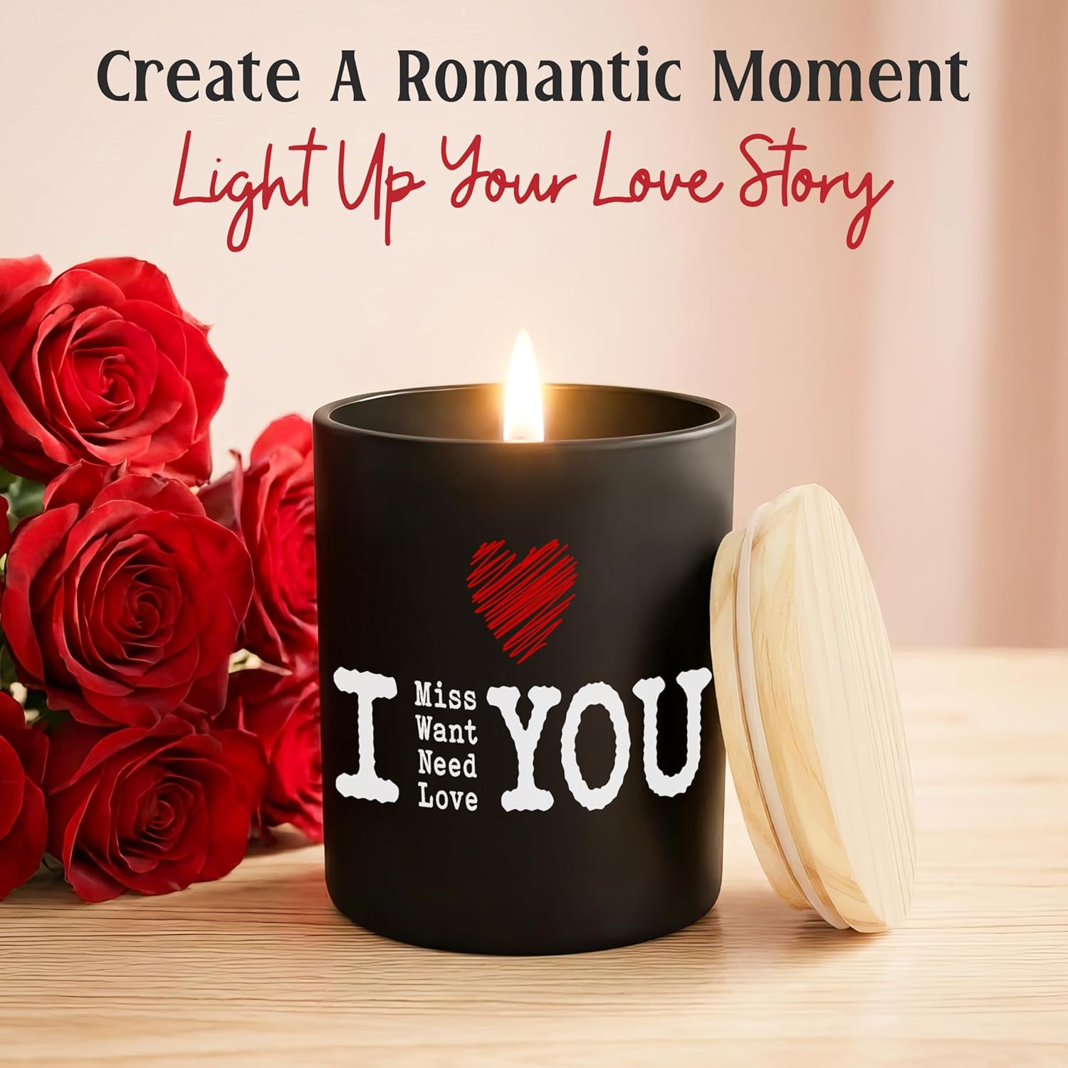 Valentines Day Gifts for Her Him - Long Lasting Vanilla Lavender Scented Candle 10 oz - Anniversary Couple Wedding Engagement Birthday Gifts for Girlfriend Boyfriend Husband Wife Him Her Women Men - Image 2