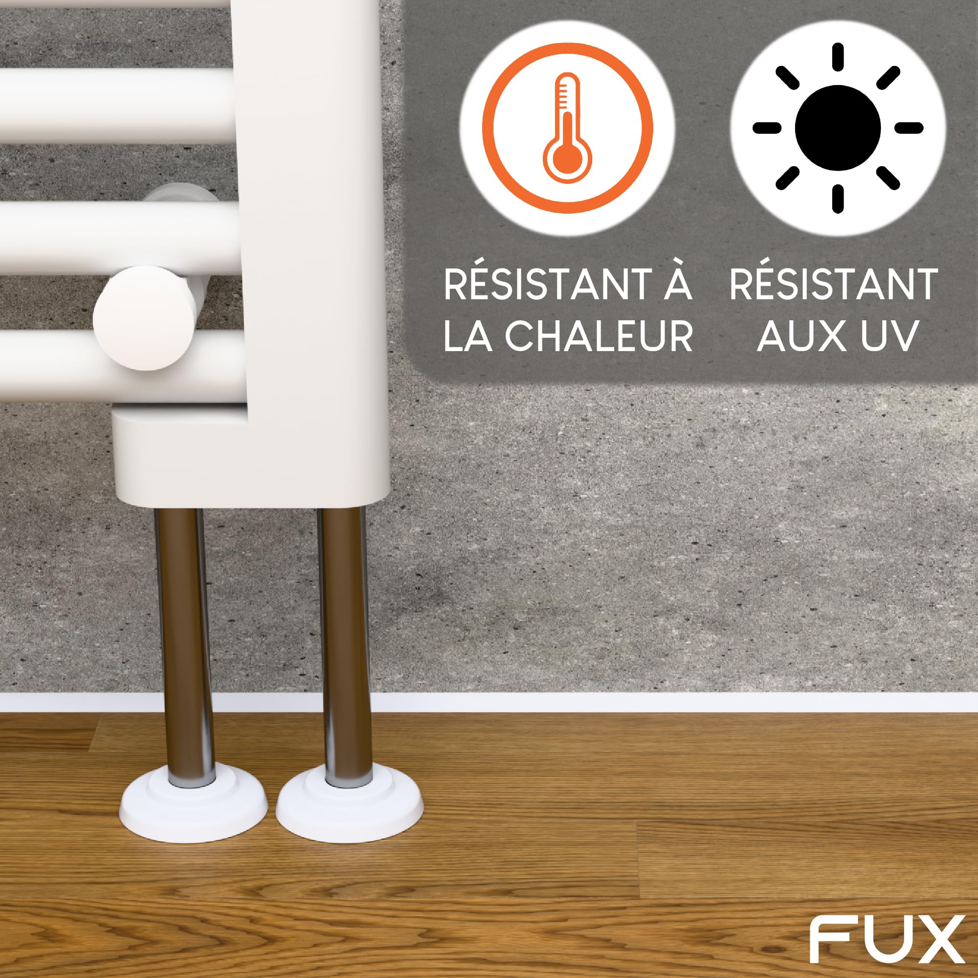 Rosace Tuyau Radiateur 12mm Blanc Cache PVC Coffrage 2 Pcs