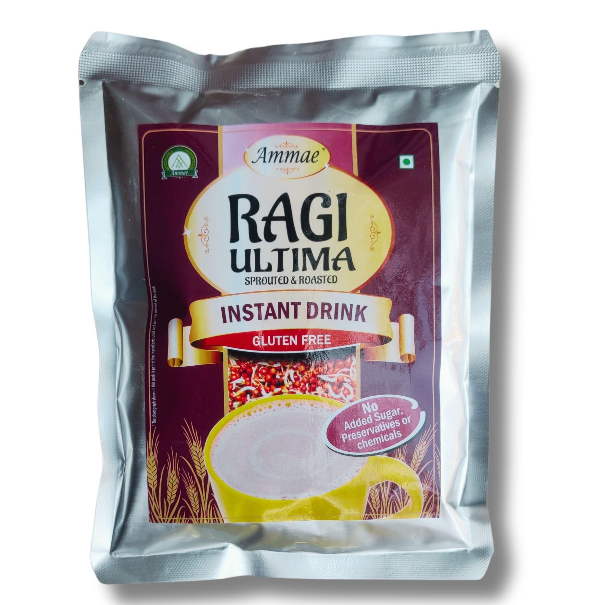 Ammae Instant Malted Drink mix Ragi Ultima, 400g, Sprouted & Roasted Ragi with Roasted gram | No Sugar | No Salt | No Milk | No Preservatives & Chemicals - Image 4 thumbnail