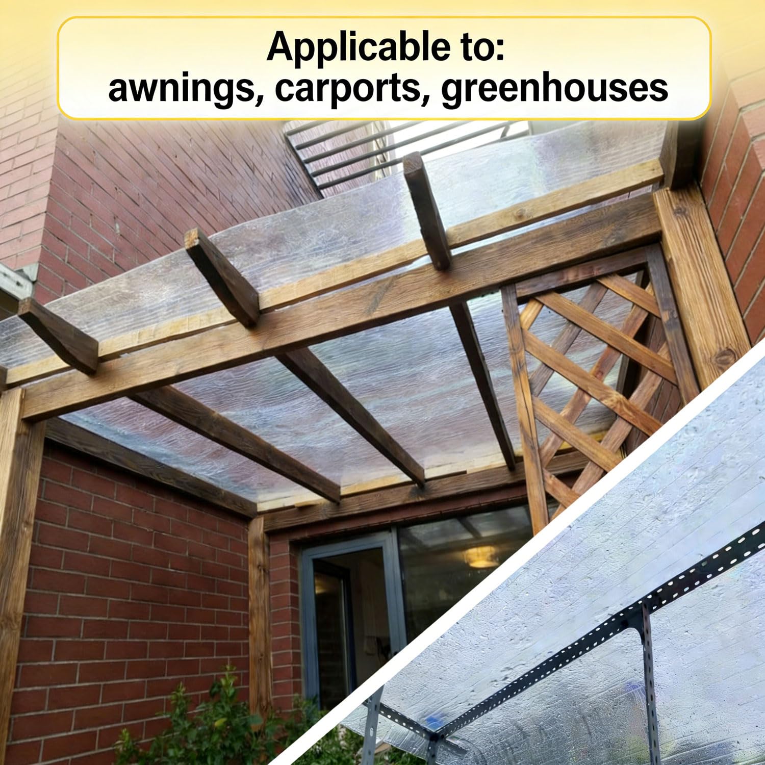 Rouleau de tôle de toit transparente en polycarbonate résistant aux UV de 0,8 mm, panneaux de serre en polycarbonate pour solarium extérieur, pergola, patio, gazebo, poulailler(Size:1*30m/3.28*98.4ft)