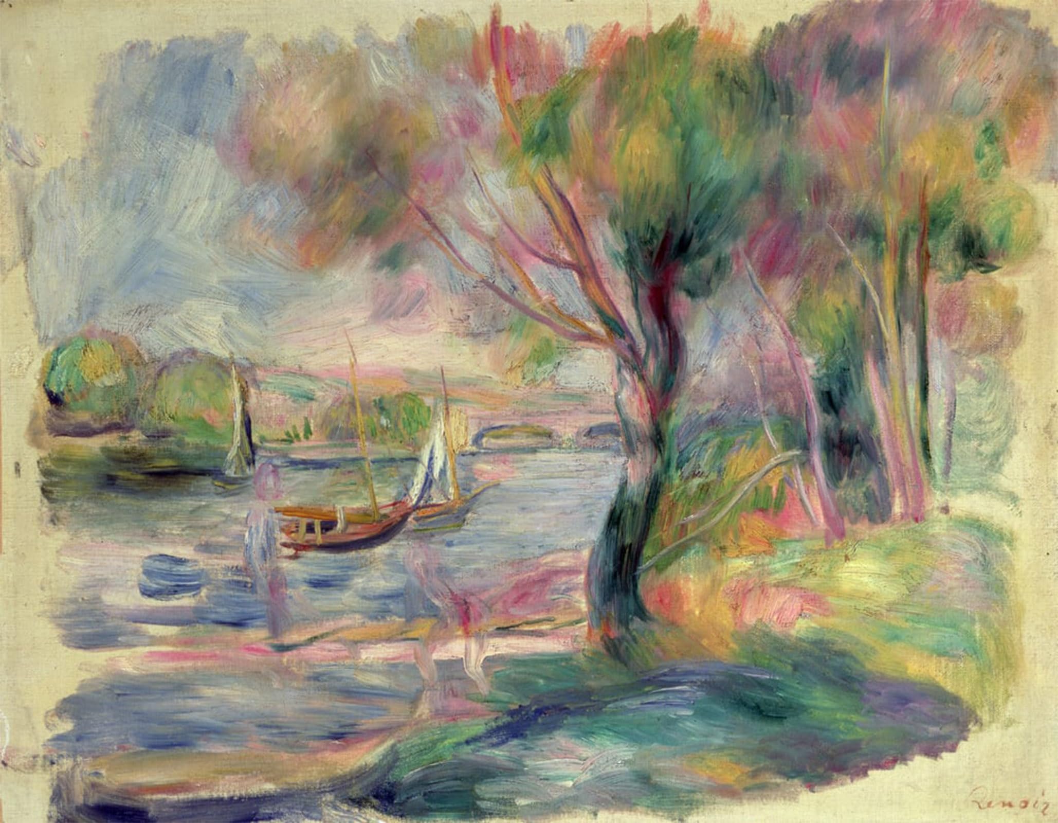 POSTERIIk Famous Modern Artwork Art Mural the Seine At Argenteuil by Pierre Auguste Renoir Oil Paintings Pictures for Home Decor 60x90cm