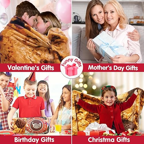 Miniatura 10 de Jorbest Cobija de doble cara con estampado de tortilla para burritos