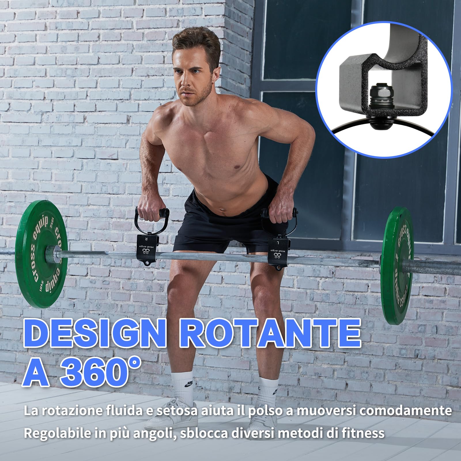HXD-ERGO Barra LAT Machine Attacco per Cavo con Impugnatura a D Ergonomica Manopole per trazioni, rotabili