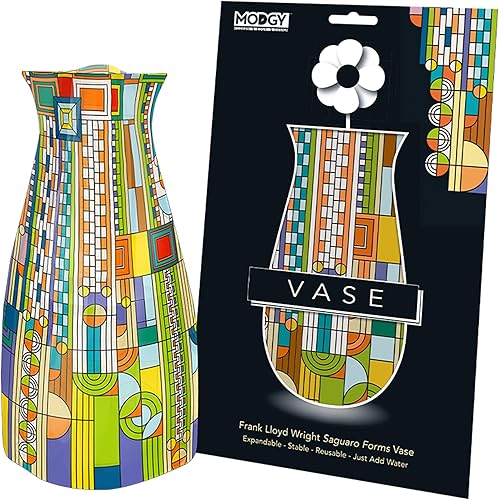 MODGY Florero expandible, plástico decorativo moderno plegable impreso jarrones para centros de mesa para bodas, mesa de comedor, decoración del