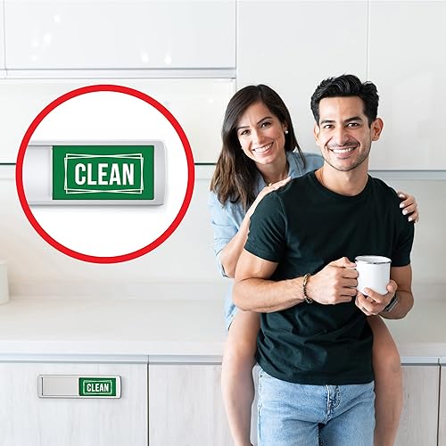 Miniatura 15 de Elegante imán para lavavajillas, 2 x 7 pulgadas, imán ideal para limpiar y sucio para lavavajillas, organizador de cocina, bonita decoración