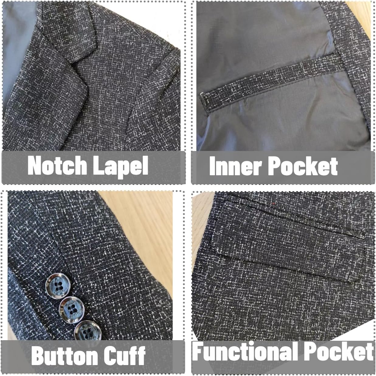 Men's Blazer Casual Suit Jacket Slim Fit Sport Coat 2 Button Lightweight Busniess Travel Jakcets - Image 3