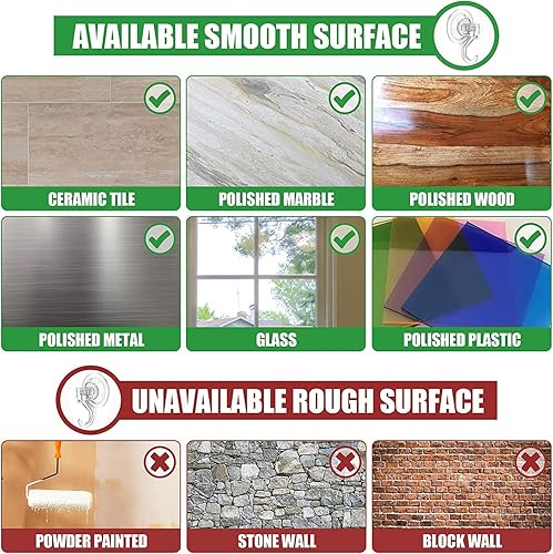 Miniatura 5 de EAMOMORK Ganchos de ventosa para ducha, ganchos grandes transparentes y resistentes con ventosa, ganchos de corona para puerta delantera, ventana,