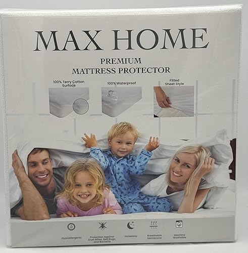 Miniatura 4 de Protector de colchón prémium 100% impermeable, tamaño King, absorbente, algodón, cama, transpirable, con bolsillos elásticos, funda suave,