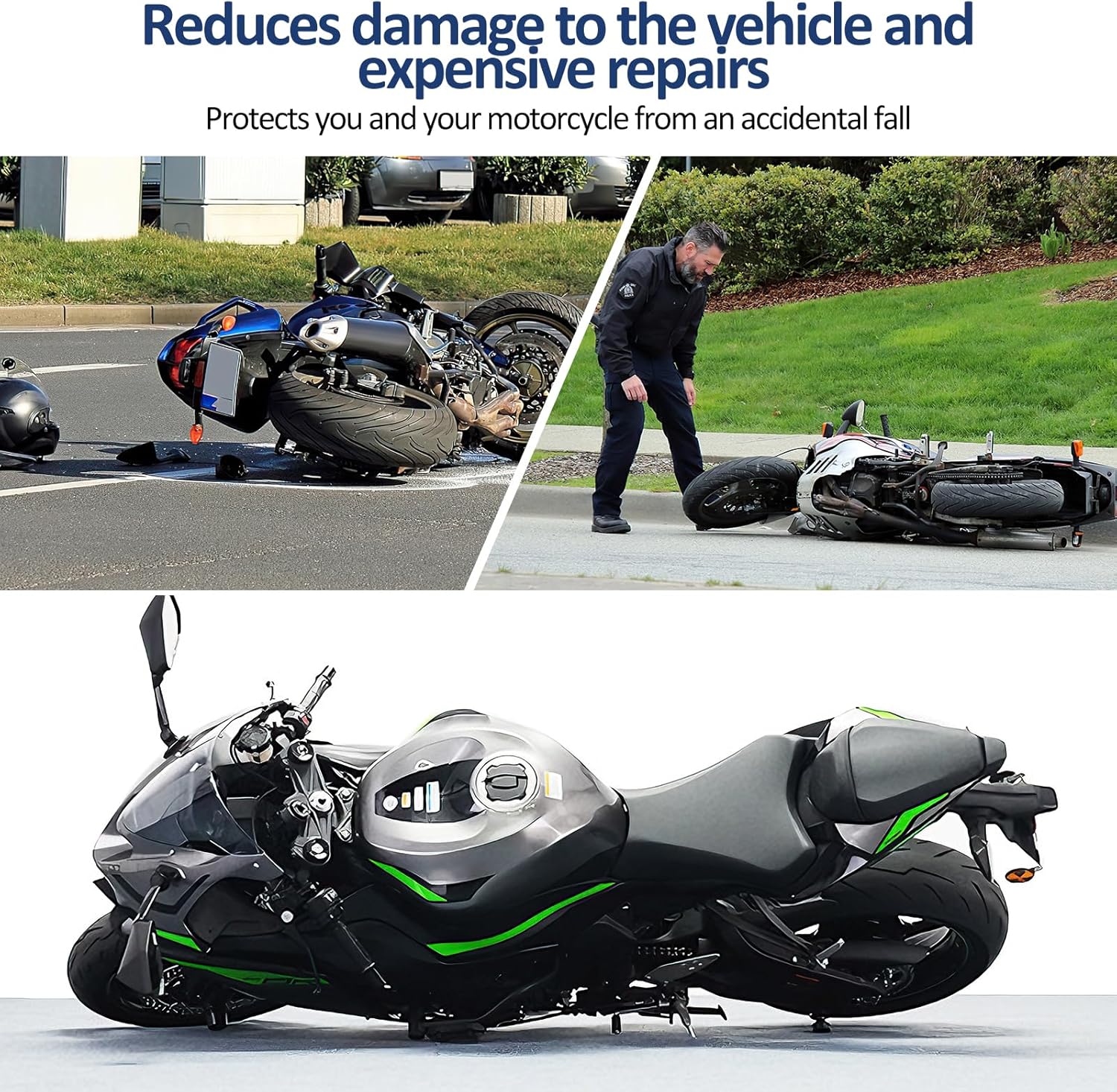 Highway Crash Bars Engine Guard Compatible with Ninja ZX6R 2022-2024 2025 Motorcycle Protection from Drops Accessories