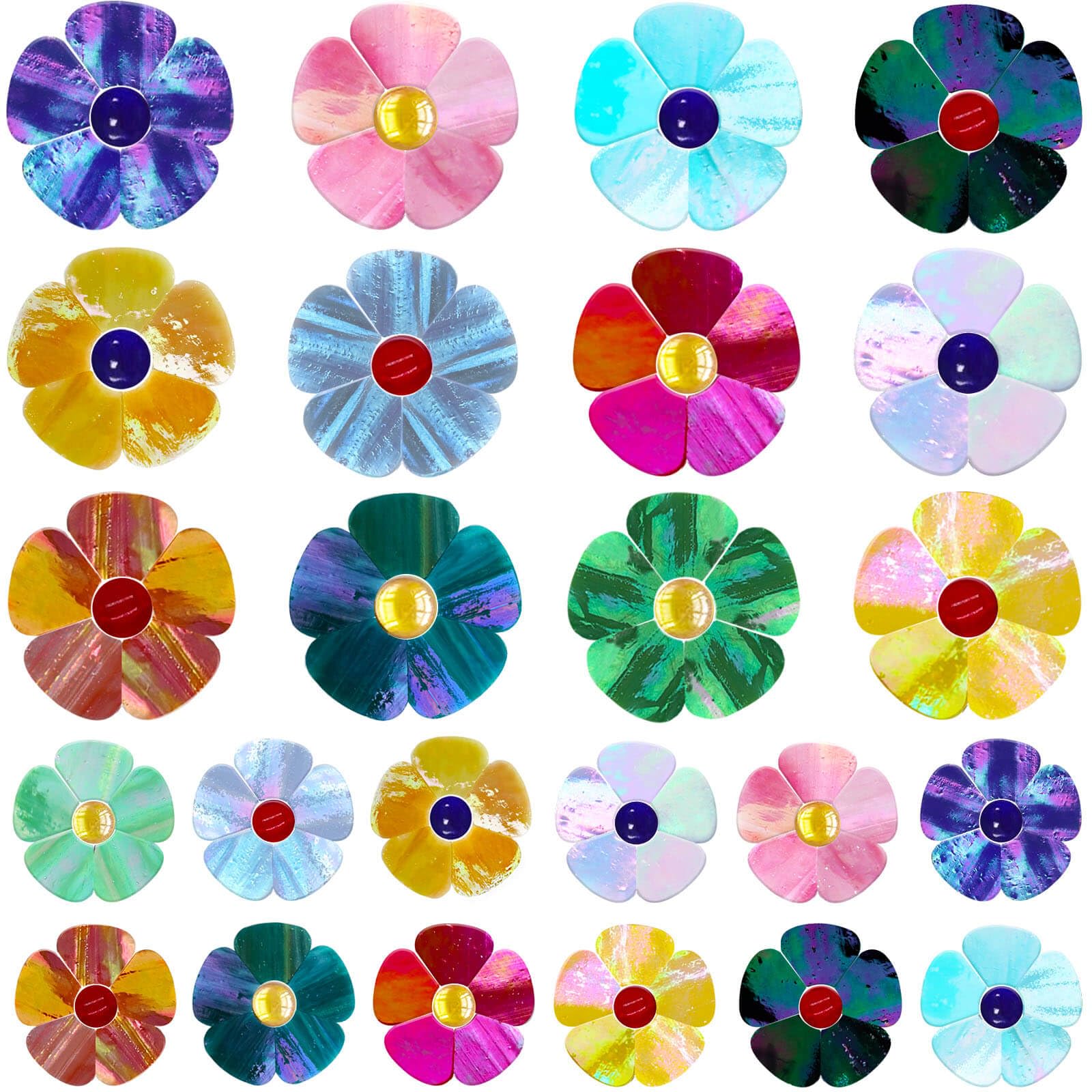 Mosaico de flores de vidrieras LITMIND para decorar marcos y proyectos de arte DIY