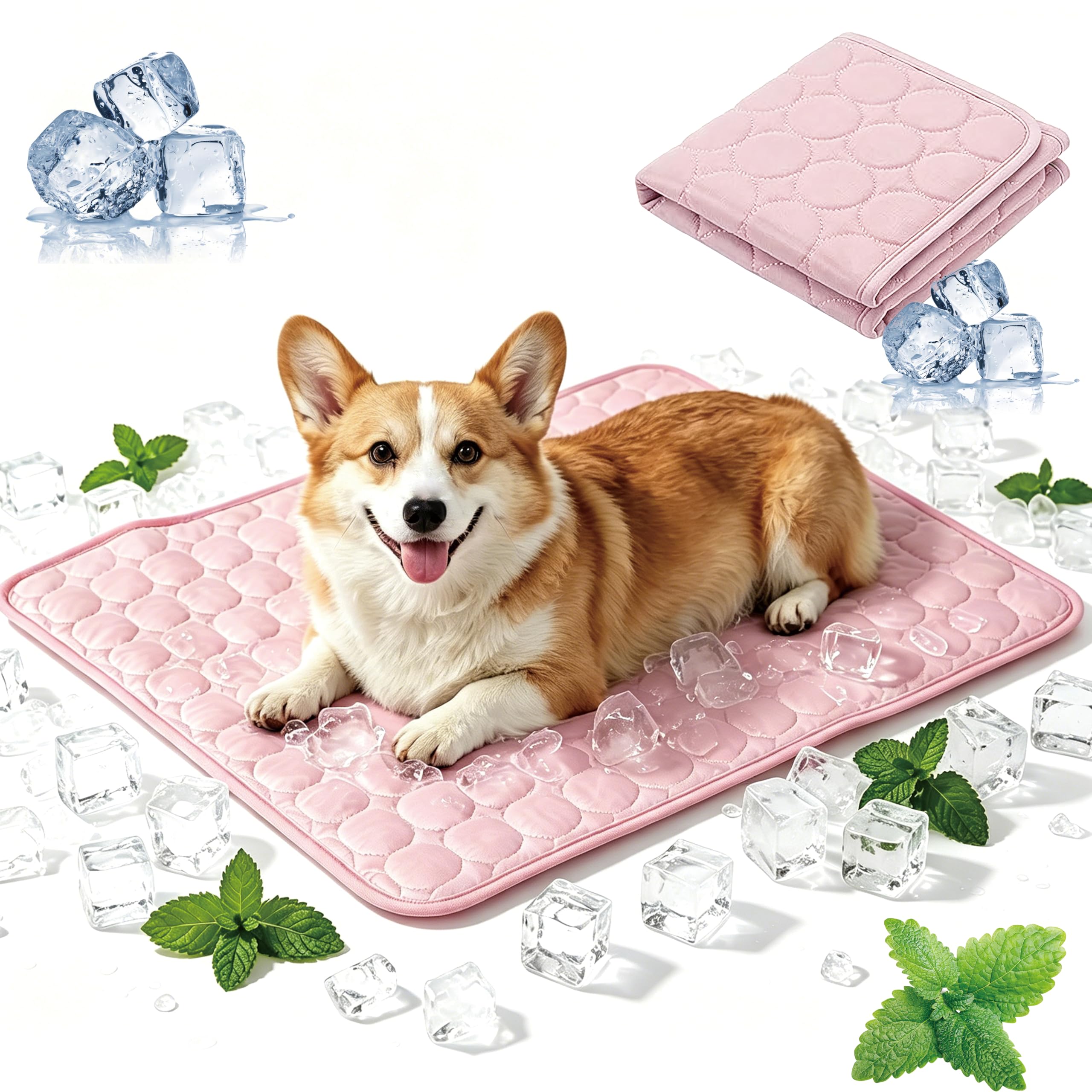 Tappetino Refrigerante Cane e Gatto,Bwaliffury Tappeto per Cani, Cuscino Rinfrescante Estivo, 70*55cm,Cuccia Lavabile per Cani,auto-raffreddante senza elettricità, per Animali per Esterni,Interni (L)
