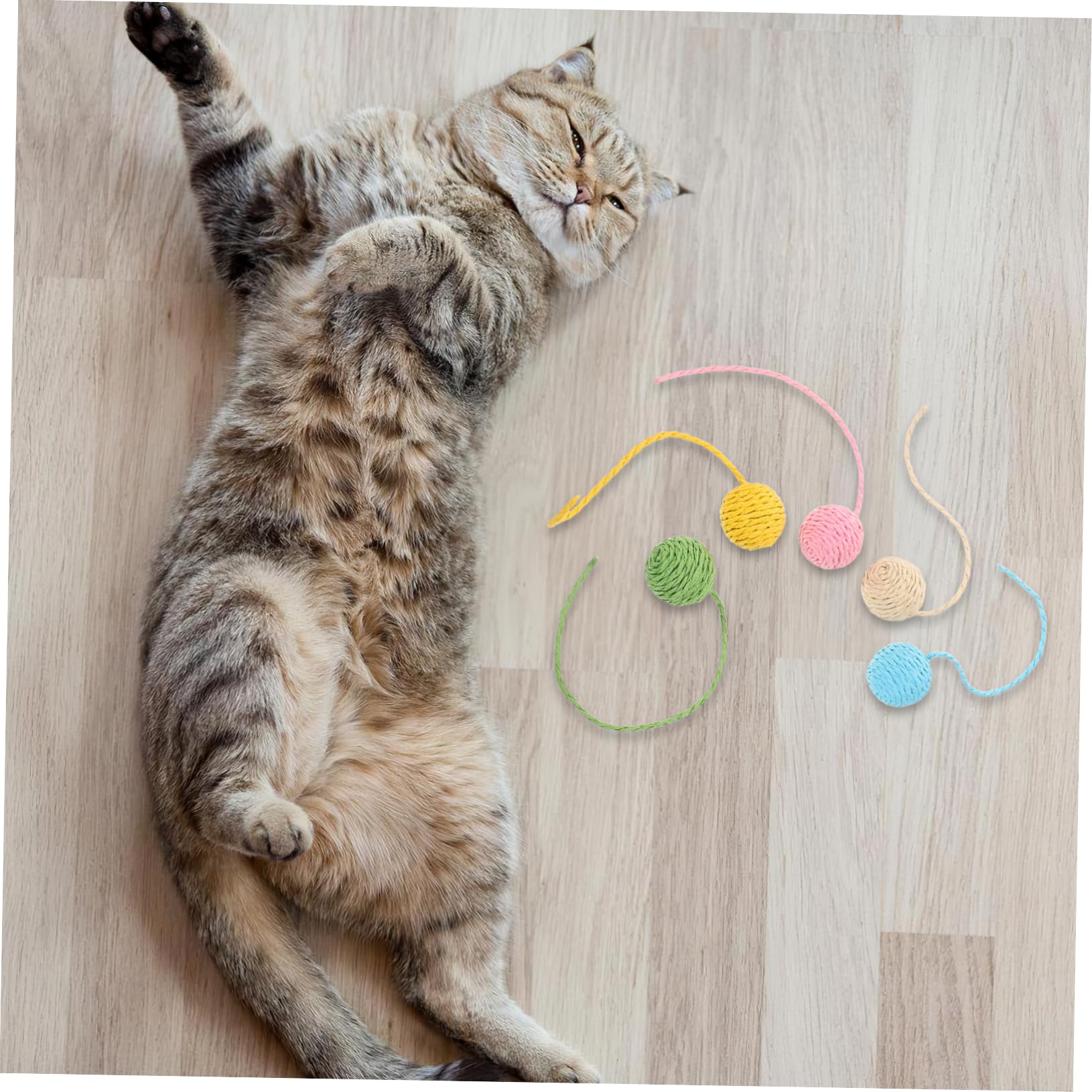 BESTonZON 5pezzi Palline di Ricambio per Tiragraffi per Gatti con Coda Corda in Sisal per Accessori per Giocattoli per Gatti Palline Interattive per Casa Design Facile da Installare e Sostit