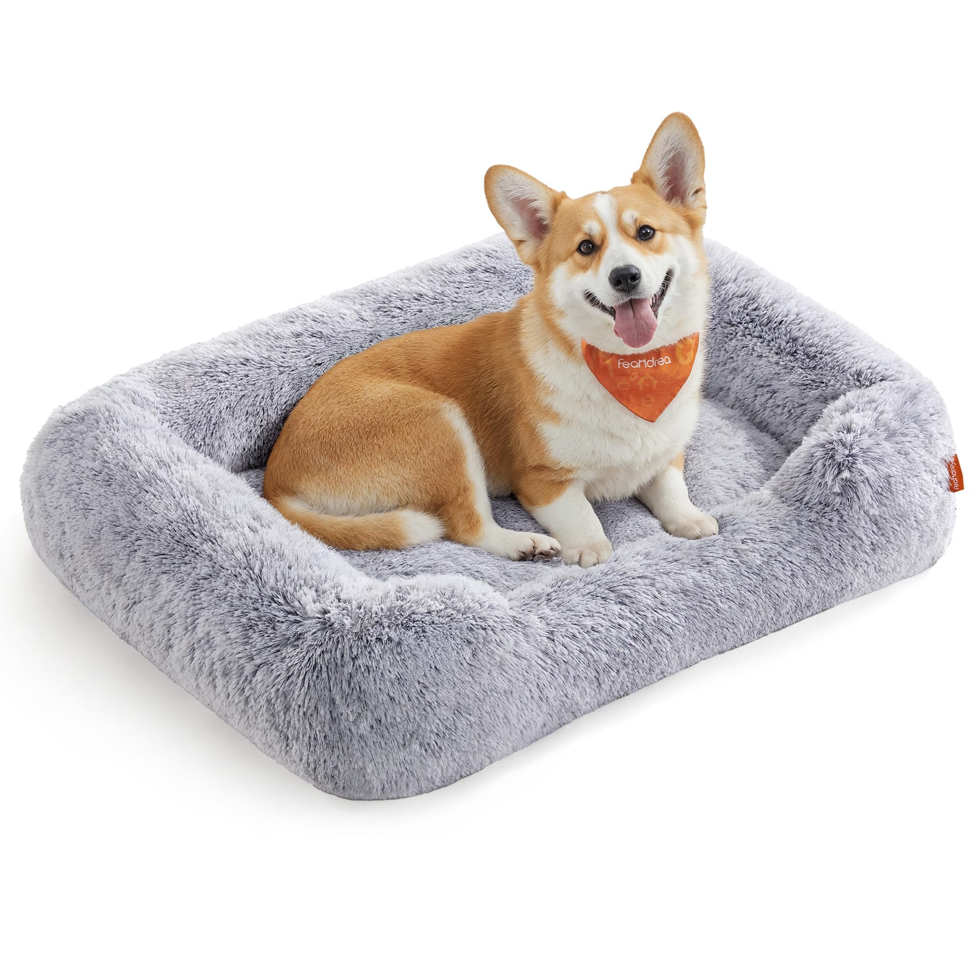 FEANDREA Cama Sofá para Perros y Mascotas, Sillón Lavable con Bordes Elevados y Base Antideslizante, Funda Removible, 91x68x18cm, MPGW272G01