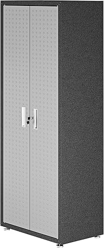 Vista 56 de Manhattan Comfort Fortress - Armario flotante de metal texturizado de 30 pulgadas con estantes ajustables, juego de 1, color blanco