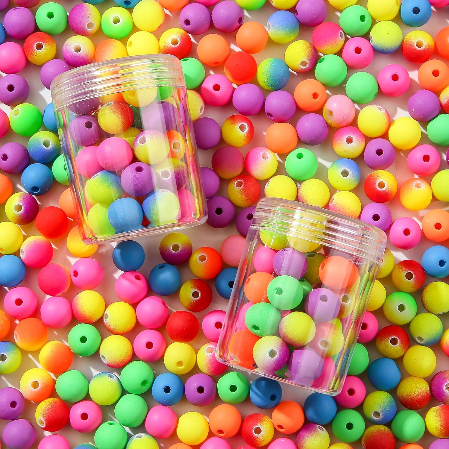 10mm Acrylic Beads 400pcs Color Acrylic Beads Assorted Colors Round Bubble Beads for DIY Craft Jewelry Necklace Making (Color) - Image 5