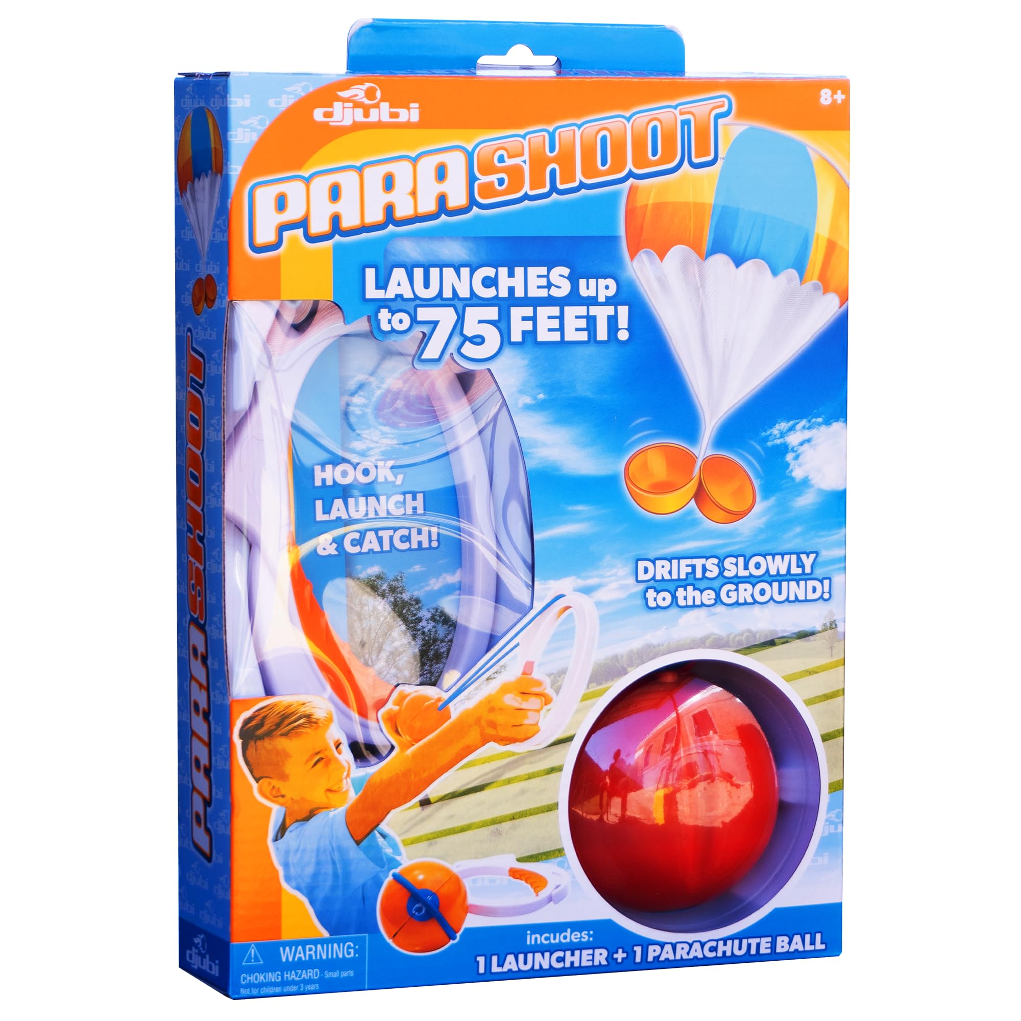 Djubi ParaShoot, The Ultimate Outdoor Parachute Ball Launching Toy for Kids and Adults, Fun Family and Outdoor Party Activity for Ages 8+