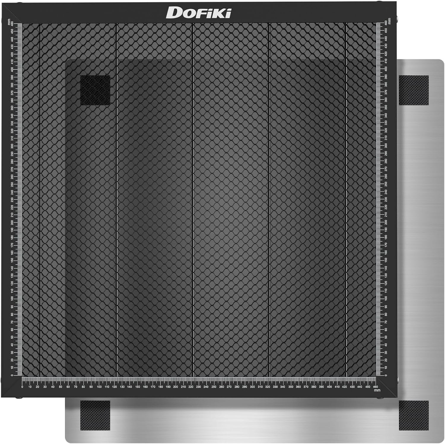 Dofiki Honeycomb Laser Bed 500mm x 500mm Steel Honeycomb Working Table for Most Laser Engraver, Magnetic Honeycomb Cutting Tray with Metal Base, 19.68" x 19.68" Black 500mm x 500mm