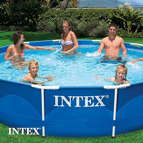 Vista 20 de INTEX 28201EH - Piscina con marco de metal, 10 pies x 30 pulgadas, con bomba de filtro de cartucho Azul