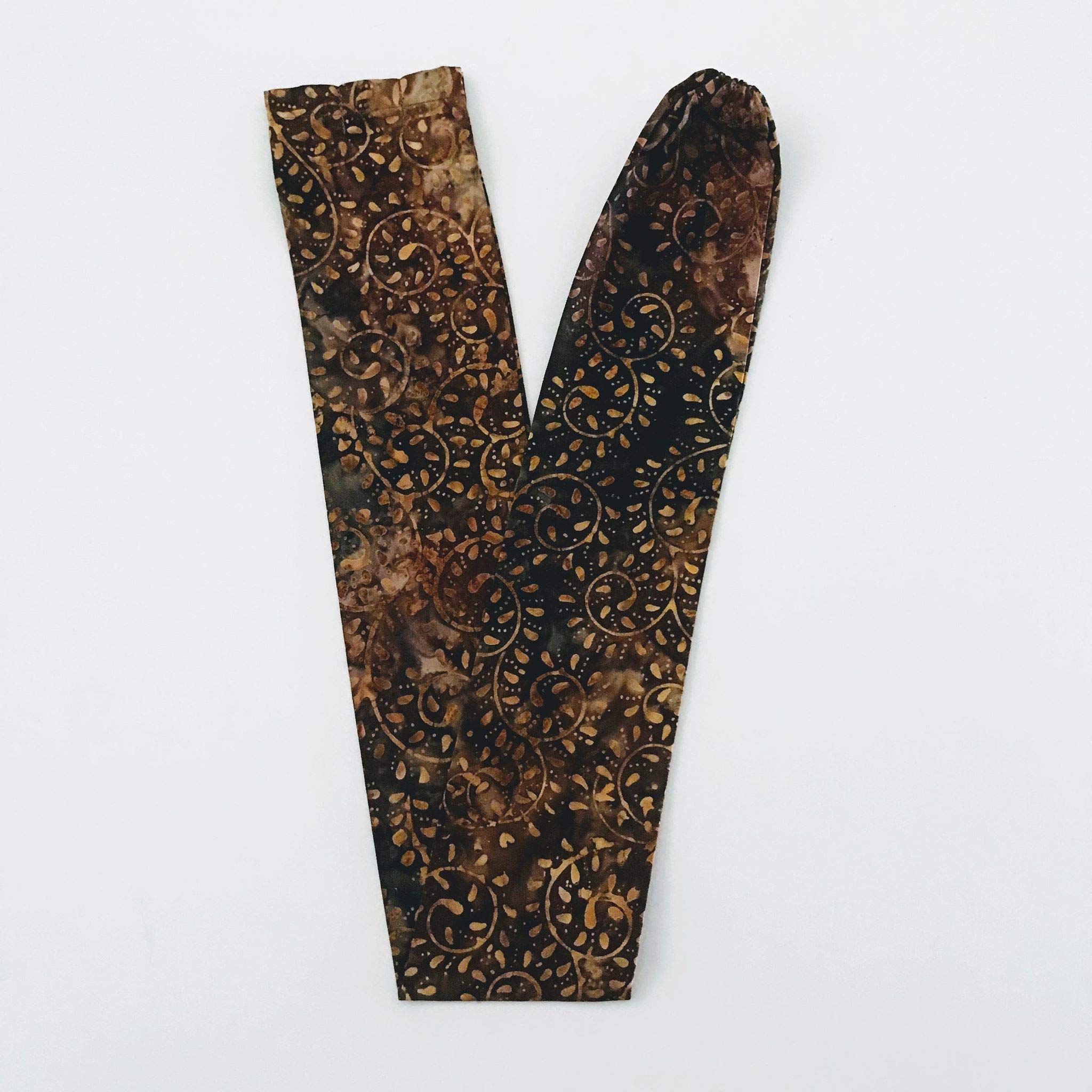 Stethoscope Covers Handmade Variety Patterns Colors 100% Cotton Scrunchie (Brown Batik Swirl)