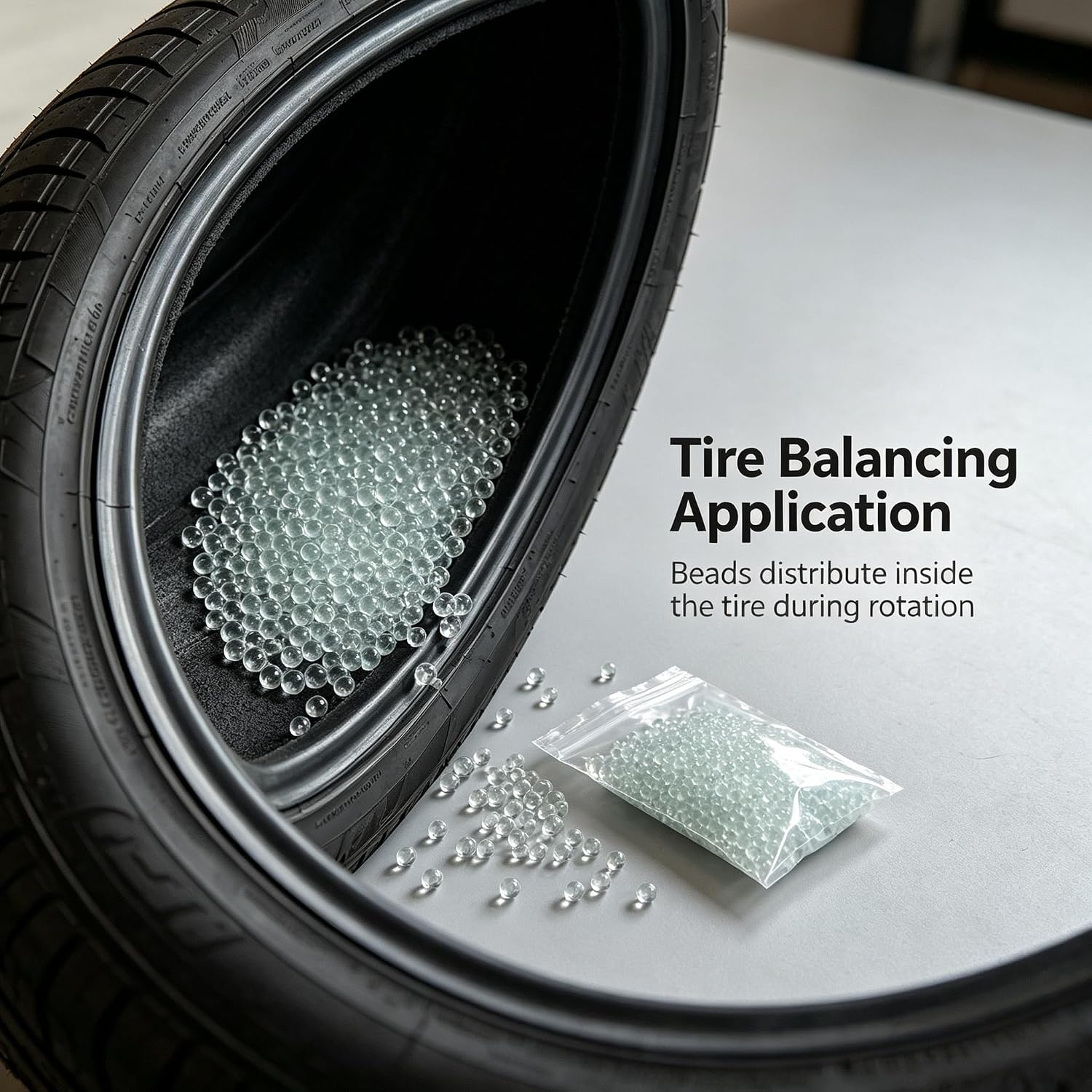 5LB (80oz) Tempered Glass Tire Balancing Beads, Self-Adjusting Wheel Balance Beads, Reduce Vibration & Enhance Driving Stability, Fits SUV, Light/Medium/Heavy-Duty Trucks & Off-Road Vehicles