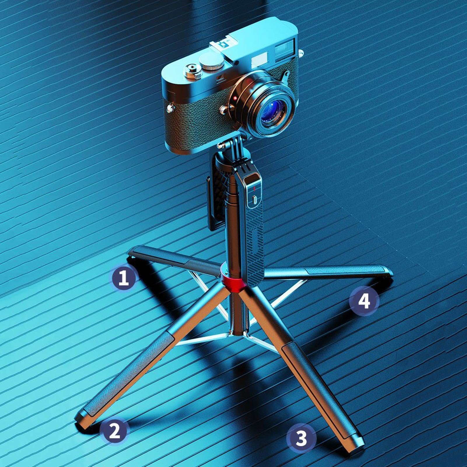 Asta Per Selfie Portatile Bastone Per Foto Compatto | Supporto Fotocamera Con Rotazione E Stabilizzazione Per Vlogging Streaming Fotografia Viaggio Zaino In Spalla